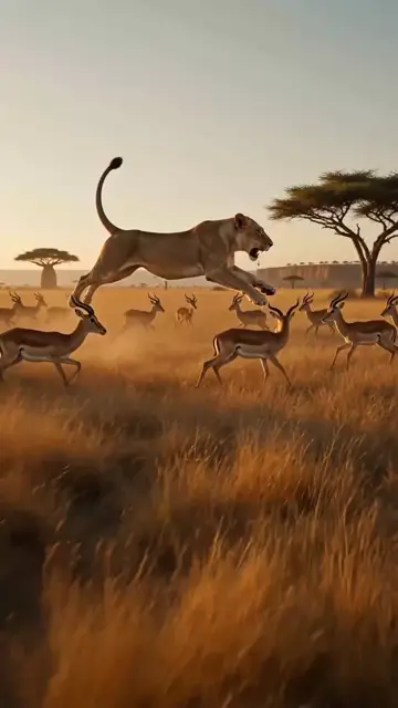 Savanna Lion Hunt Freeze