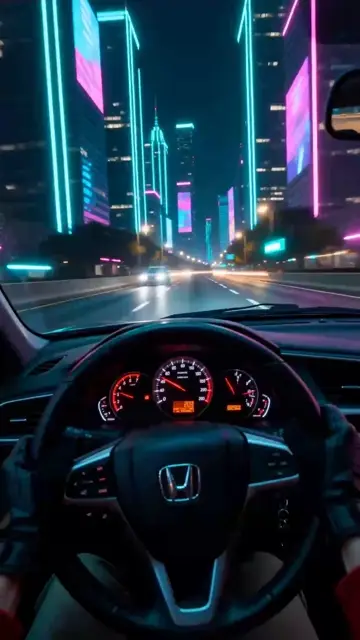 Cockpit Night Neon Drift Chase POV