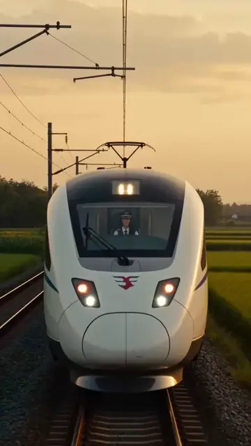 High-Speed Train Rural Landscape Passing POV