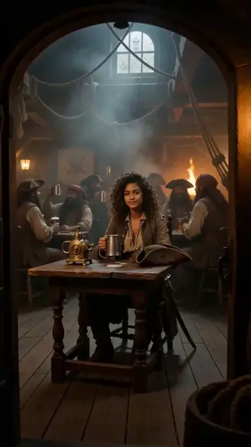 Fantasy Pirate Tavern Rowdy Revelry Atmospheric