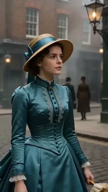 Victorian 19th-Century London Street Wind-Lift Moment