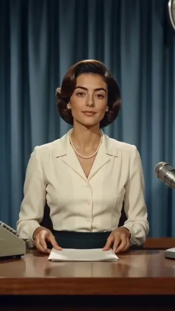 Vintage Retro News Anchor Broadcast